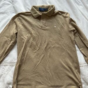 Ralph Lauren Men's Long Sleeve Polo Shirt - Beige/Tan